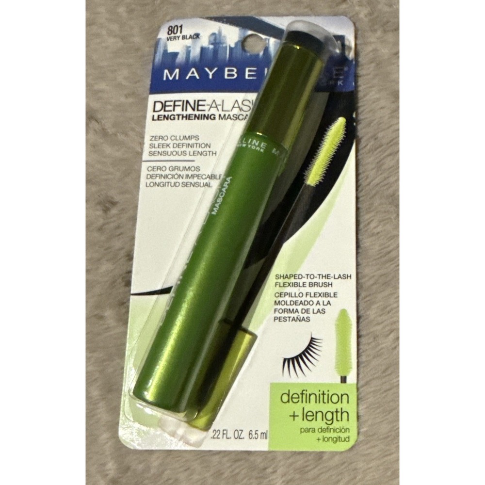 NEW Maybelline Define-A-Lash Lengthening Mascara Waterproof-811 Very Black